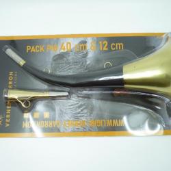 PACK 2 CORNES DE CHASSE - LIGNE VERNEY CARRON - 40cm et 12cm