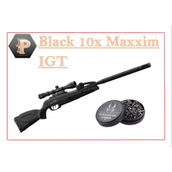 Pack Carabine 29J Black 10x Maxxim IGT cal. 4,5 mm + 500 Plombs