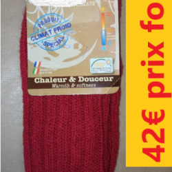 chaussettes "CLUB INTERCHASSE"  NATUN   ROUGE     44/46    CIPI032-44/46