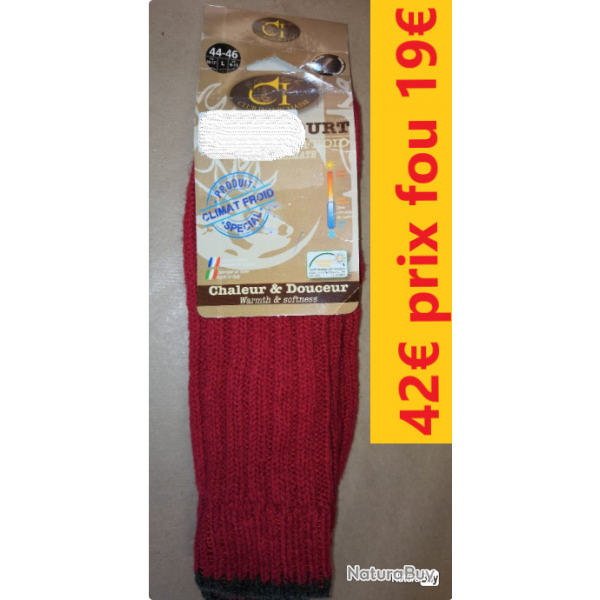 chaussettes "CLUB INTERCHASSE"  NATUN   ROUGE     44/46    CIPI032-44/46