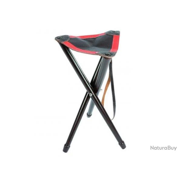 Trpied Januel En Bois 65 cm Avec Dessus En Cuir Et Bande Fluo Orange