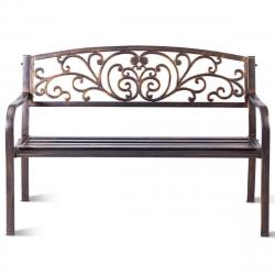Banc de jardin noir magnifique 127 x 60 x 85 cm charge max 180 kg en métal 20_0000204