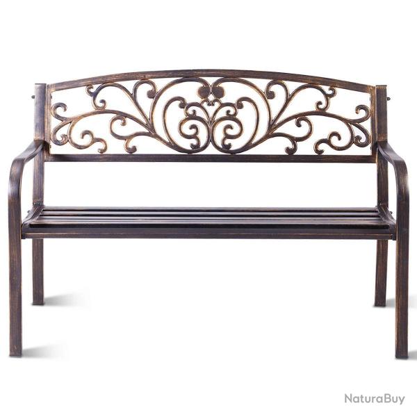 Banc de jardin noir magnifique 127 x 60 x 85 cm charge max 180 kg en mtal 20_0000204