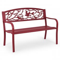 Banc de jardin en fer résistant style contemporain 2-3 places rouge 20_0000203