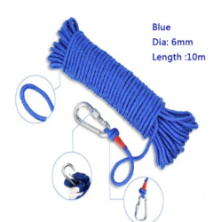Corde Aimant de pêche en néodyme avec anneau de levage magnétique bleu 10m