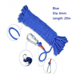 Corde Aimant de pêche en néodyme avec anneau de levage magnétique bleu 20m