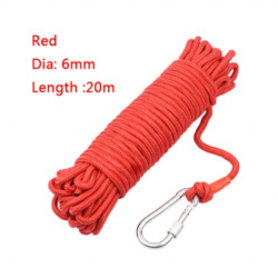Corde Aimant de pêche en néodyme avec anneau de levage magnétique rouge 20m