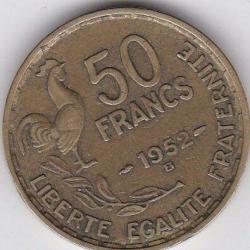 PIECE DE 50 FRANCS GUIRAUD 1952 B