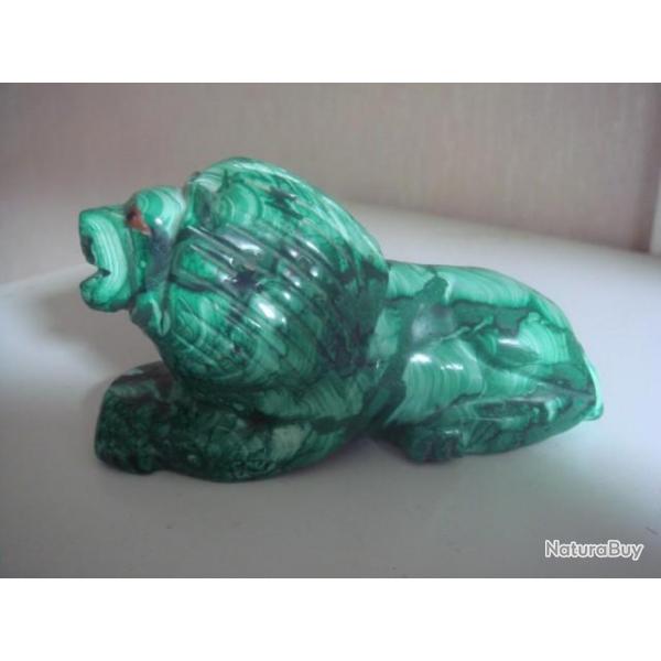 Sculpture Lion En Onyx, Sculpture Art, hauteur 5 cm x 11 cm