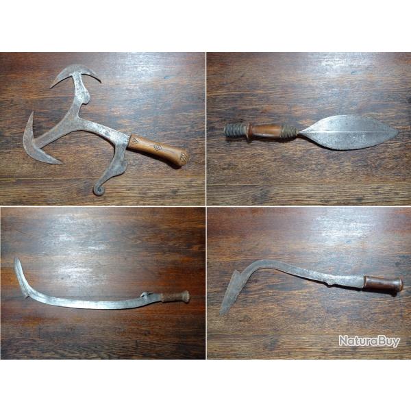 4 Armes blanches africaines - Rpublique Dmocratique du Congo - vers 1900 - BE