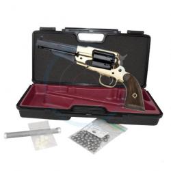 PACK Revolver Pietta 1858 Remington Laiton Sheriff Calibre 44 Crosse Quadrillée - RGBSH44LC