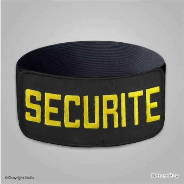 Brassard EXPERT noir SECURITE jaune lastique noir rglable