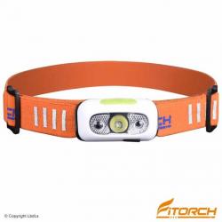 Fitorch HS1R lampe frontale rechargeable - 200 Lumens - serre tête orange