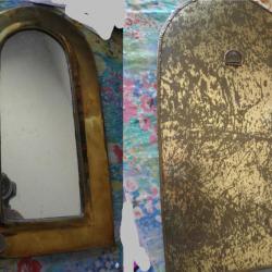 miroir en cuivre verre d'origine