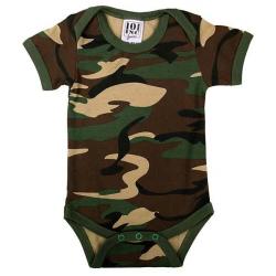 BODY / BARBOTEUSE BEBE MANCHES COURTES CAMOUFLAGE WOODLAND 101 INC JUNIOR