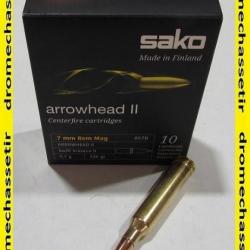 boite de 10 cartouches  de calibre 7MM Remington Magnum, Sako arrowhead II 150 grains