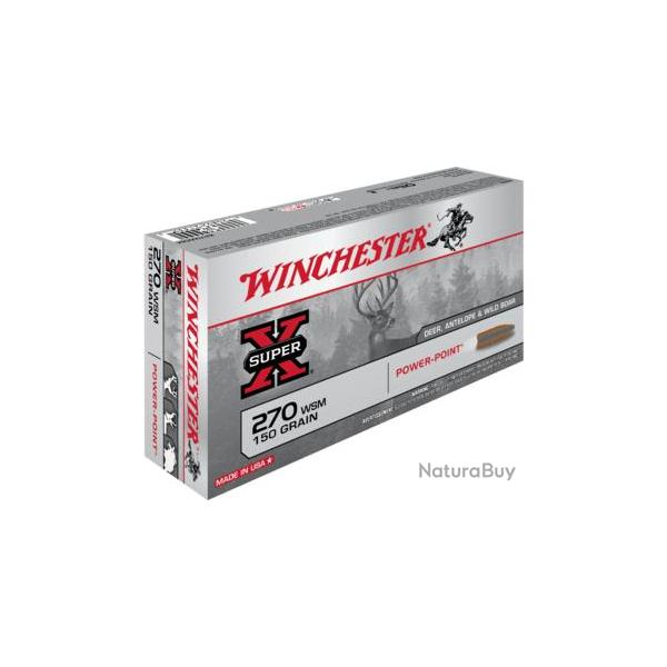Munitions WINCHESTER 270 WSM 150grains Power-Point