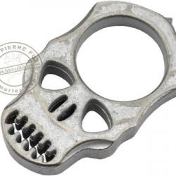 Poing américain Skull pointe Silver Antique