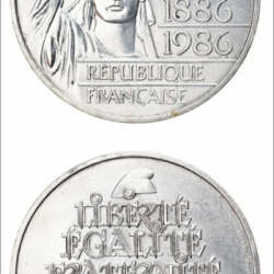 Collection Monnaie CompositionLA STATUE DE LA LIBERTE 100 FRANCS  ** Argent 900?  ** 1886/1986 **