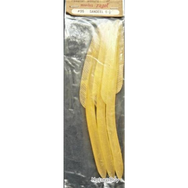 3 leurres sandeel ragot de 16.5cm jaune orang