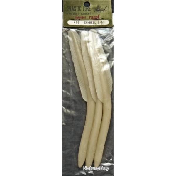 3 leurres sandeel ragot de 16.5cm ivoire