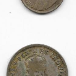 PIÈCES LOT DE 2 " 50 CENT 1921 " ET " 1922 1 SHILLING "  AFRIQUE DE L'EST / EAST AFRICA