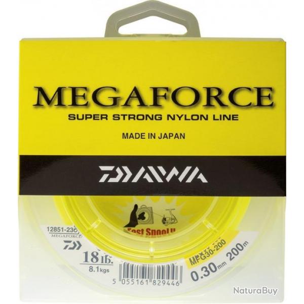 Nylon Megaforce Jaune Fluo 200 m Daiwa  0.16 mm / 2.5 Kg / 5.0 Lb