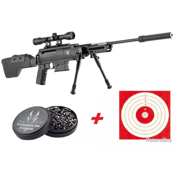 Carabine 19,9J Black Ops Tactical cal. 4,5 mm + 100 Cibles + 500 Plombs- -DESTOCK'EXPRESS