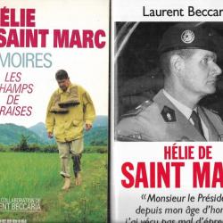 hélie de saint-marc lot de 3 livres , mémoires , kageneck, biographie , résistance, indochine algér