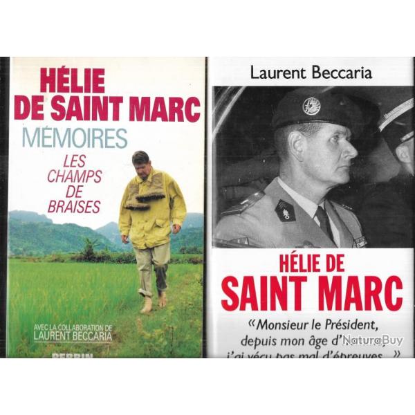 hlie de saint-marc lot de 3 livres , mmoires , kageneck, biographie , rsistance, indochine algr