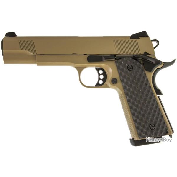 Rplique GBB 1911 MEU Raven full metal gaz tan 1,0 J