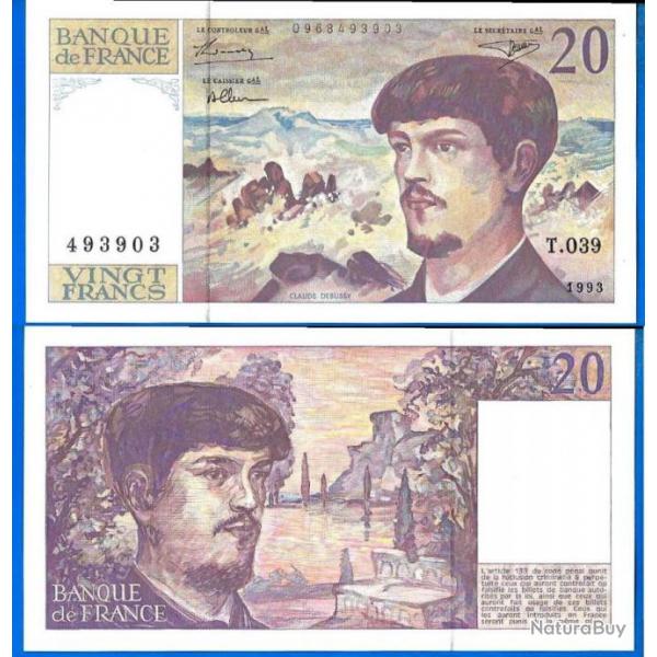 France 20 Francs 1993 Debussy Billet Franc