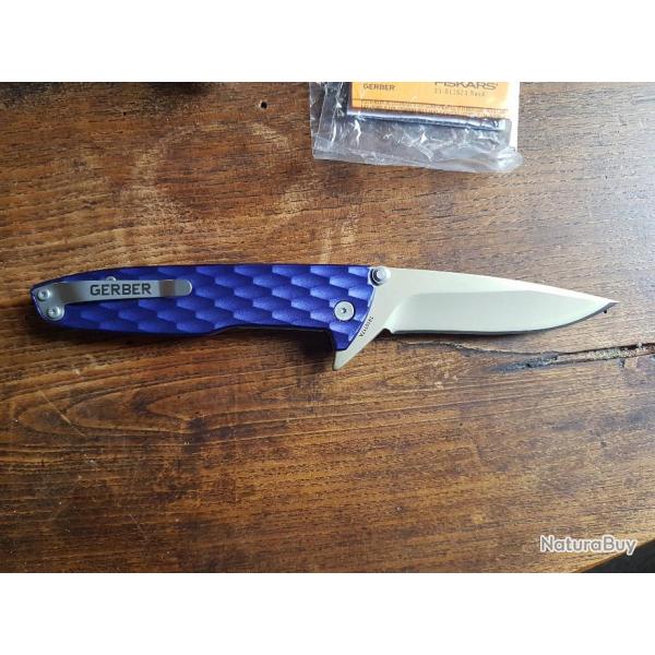 Couteau Gerber One flip blue neuf