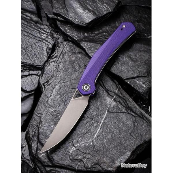 Couteau CIVIVI Lazar Purple Lame Acier 10Cr15CoMoV Manche G10 Bearings Liner Loc CIVC200132