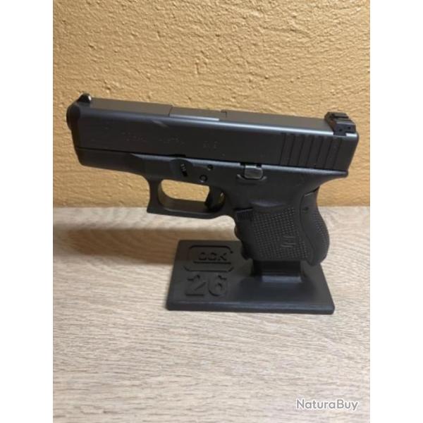 Support noir pour pistolet Glock 26 Gen 1/2/3/4/5