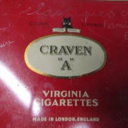 boite cigarette tabac cigarettes ww2 seconde guerre Anglais parachutage maquis résistance CRAVEN A
