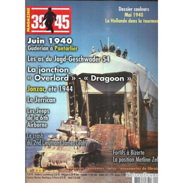 39-45 Magazine 225 jerrican, jeep 6th airborne, gudrian  pontarlier, jonzac t 44, as jg 54