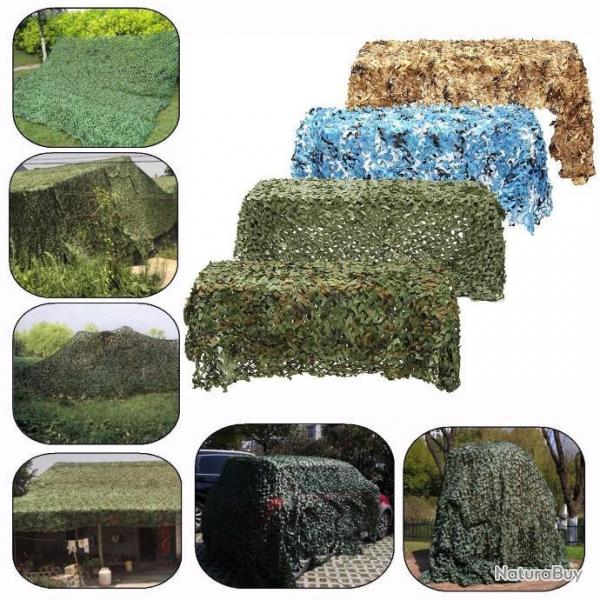 Grand filet camouflage militaire 4 coloris (marine, jungle, fort) 5M x 3M