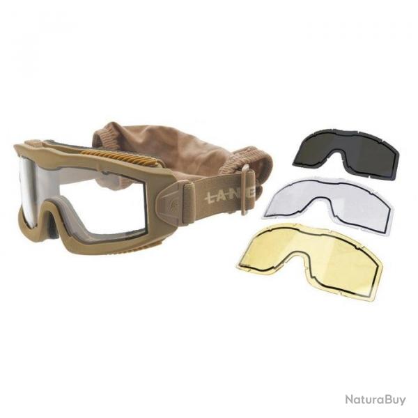 Masque srie AERO Thermal noir avec 3 crans Noir - Tan