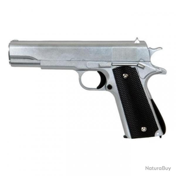 Rplique pistolet  ressort Galaxy G13S Silver full metal 0,5J Defaul