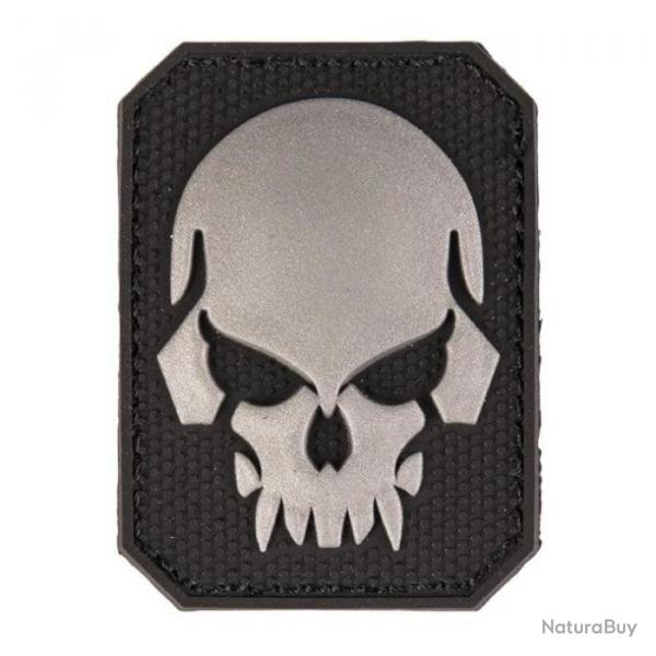 Patch PVC Tte de mort 6 x 4.5cm - Noir