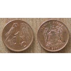Afrique Du Sud 1 Cent 2000 En Ndebele Legende Au Dos South Africa Piece