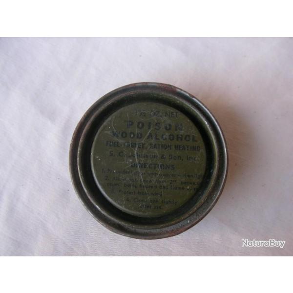 WW2 US BOITE D'ALCOOL SOLIDIFI INDIVIDUELLE AMRICAINE 1/2 Oz 21