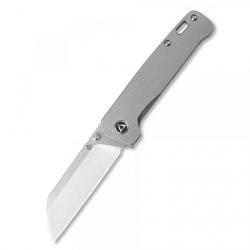 Couteau QSP Knife Penguin Ti Gray Lame Acier 154CM Manche Titane IKBS Framelock Clip QS130Q