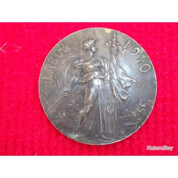 medaille en bronze labor 1910 progres gloire