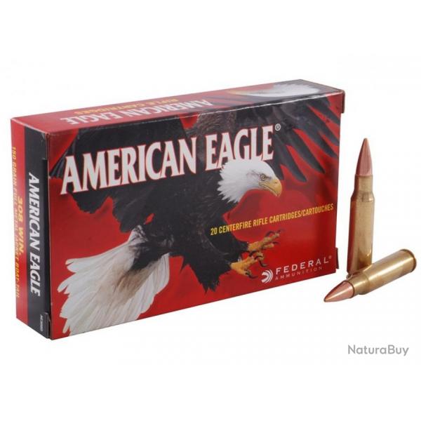 FEDERAL 150GR FMJ BT .308 Winchester 7.62X51 NATO AE308D - 20 munitions