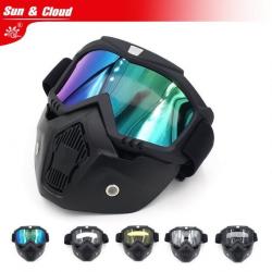 Masque Airsoft Moto Détachable Protection Solaire - Paintball Jeux de Plein Air