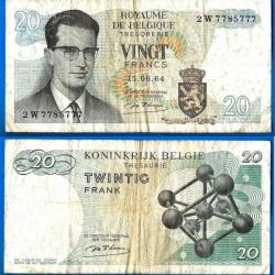 Belgique 20 Francs 1964 Roi Baudouin Atomimum Billet Frcs Frc Frs