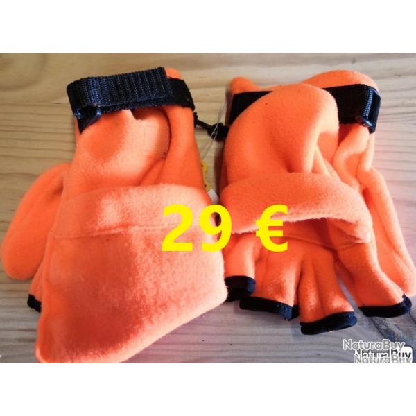 Mitaines Lovergreen polaire orange fluo XXL        LG00980XXLJS