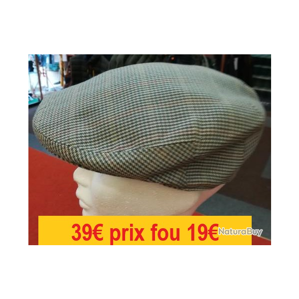casquette carreaux tweed vert  "made in fance" BEST QUALITY taille 59  1899-59  PINEAU